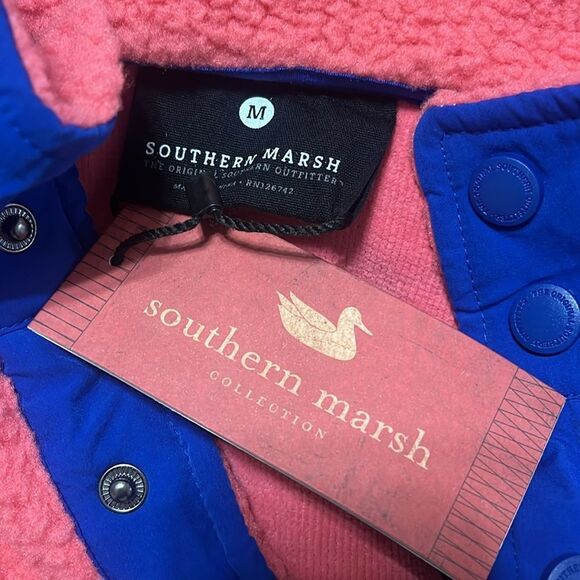Southern Marsh 1/4 snap up navy Sherpa size medium - Picture 4 of 4